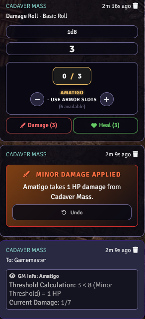Duality roll chat card